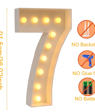 Grote LED Verjaardagsnummer Decoratie 91,5 cm – Licht Nummerframe voor Feest en Jubileum