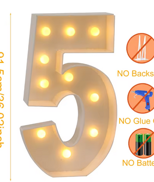 Grote LED Verjaardagsnummer Decoratie 91,5 cm – Licht Nummerframe voor Feest en Jubileum