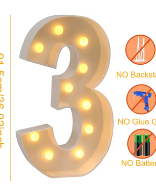 Grote LED Verjaardagsnummer Decoratie 91,5 cm – Licht Nummerframe voor Feest en Jubileum