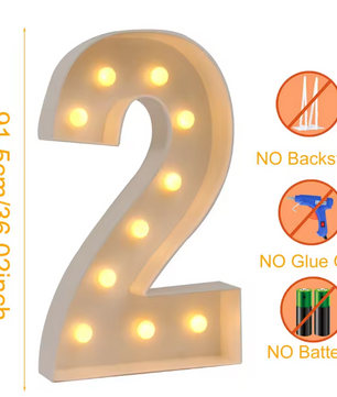 Grote LED Verjaardagsnummer Decoratie 91,5 cm – Licht Nummerframe voor Feest en Jubileum