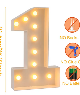Grote LED Verjaardagsnummer Decoratie 91,5 cm – Licht Nummerframe voor Feest en Jubileum
