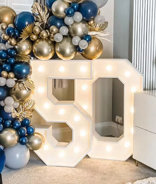 Grote LED Verjaardagsnummer Decoratie 91,5 cm – Licht Nummerframe voor Feest en Jubileum