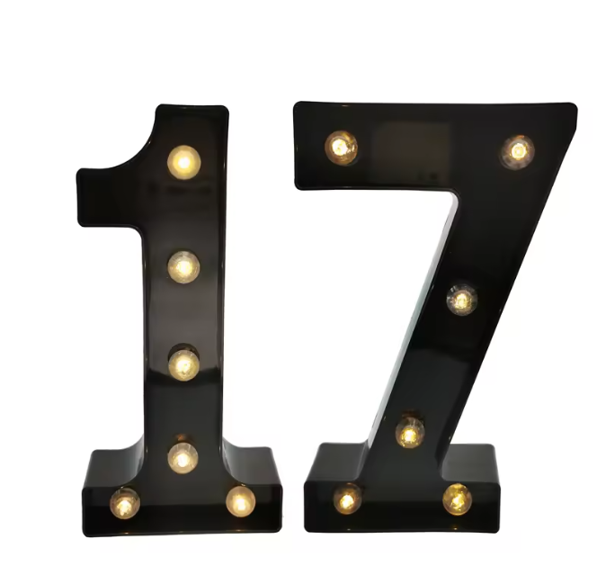 Set van 2 LED Verjaardagsnummers – Verlichte Cijfer Decoratie voor Feest en Jubileum