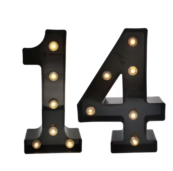 Set van 2 LED Verjaardagsnummers – Verlichte Cijfer Decoratie voor Feest en Jubileum