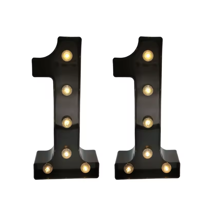 Set van 2 LED Verjaardagsnummers – Verlichte Cijfer Decoratie voor Feest en Jubileum