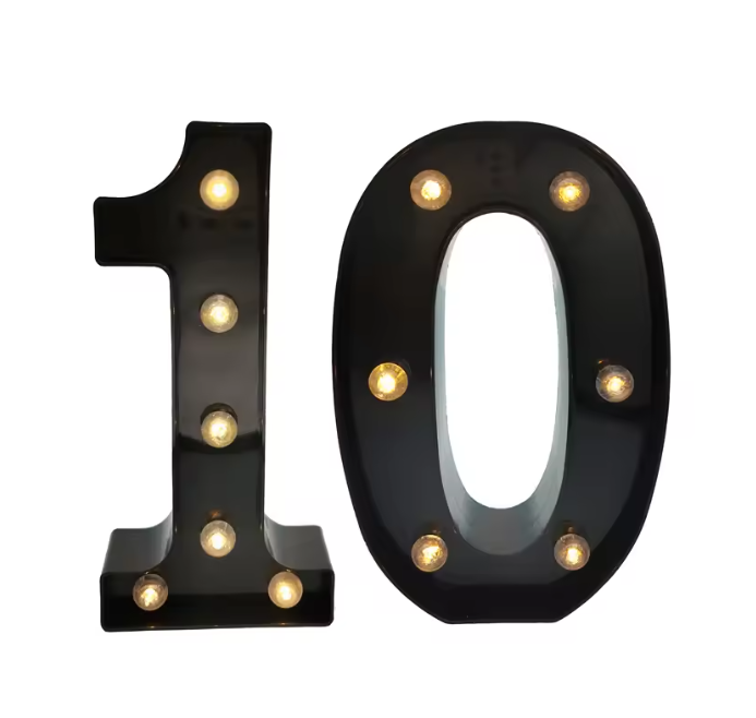 Set van 2 LED Verjaardagsnummers – Verlichte Cijfer Decoratie voor Feest en Jubileum