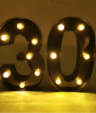 Set van 2 LED Verjaardagsnummers – Verlichte Cijfer Decoratie voor Feest en Jubileum