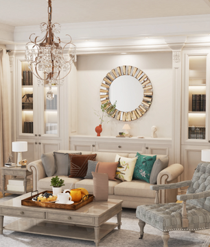 Ronde Wandspiegel XL – Decoratieve Spiegel voor Hal, Badkamer en Woonkamer