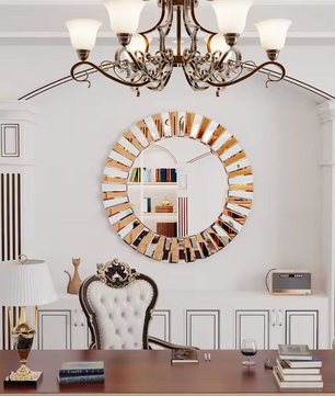 Ronde Wandspiegel XL – Decoratieve Spiegel voor Hal, Badkamer en Woonkamer