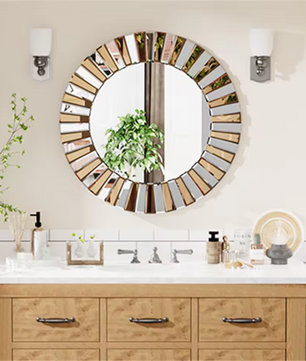 Ronde Wandspiegel XL – Decoratieve Spiegel voor Hal, Badkamer en Woonkamer