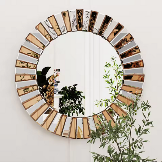 Ronde Wandspiegel XL – Decoratieve Spiegel voor Hal, Badkamer en Woonkamer