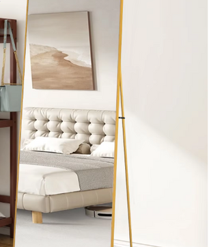 Staande Volledige Lengte Spiegel met Metalen Frame – Rechthoekige Vloerspiegel voor Woonkamer en Slaapkamer