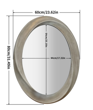 Ovale Barok Wandspiegel Zilver – Decoratieve Spiegel met Klassiek Frame