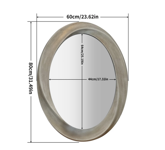 Ovale Barok Wandspiegel Zilver – Decoratieve Spiegel met Klassiek Frame