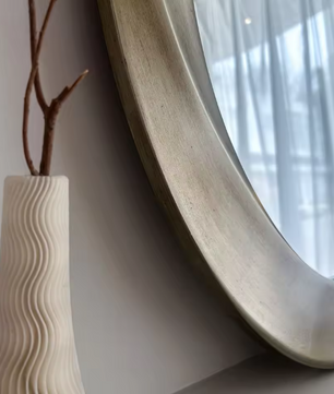 Ovale Barok Wandspiegel Zilver – Decoratieve Spiegel met Klassiek Frame