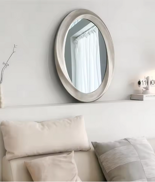 Ovale Barok Wandspiegel Zilver – Decoratieve Spiegel met Klassiek Frame