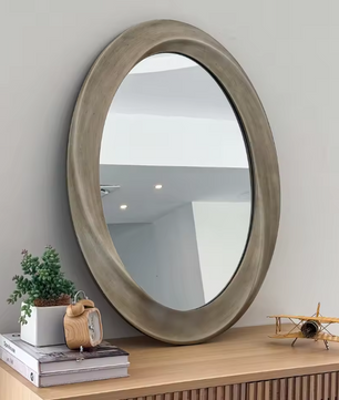 Ovale Barok Wandspiegel Zilver – Decoratieve Spiegel met Klassiek Frame