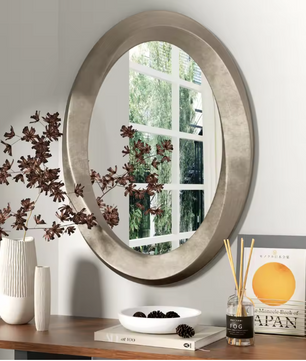 Ovale Barok Wandspiegel Zilver – Decoratieve Spiegel met Klassiek Frame