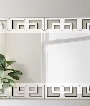 Rechthoekige Venetiaanse Wandspiegel Zilver – Decoratieve Spiegel met Afgeschuinde Rand