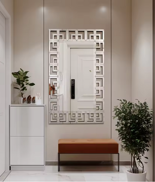 Rechthoekige Venetiaanse Wandspiegel Zilver – Decoratieve Spiegel met Afgeschuinde Rand