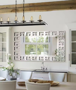 Rechthoekige Venetiaanse Wandspiegel Zilver – Decoratieve Spiegel met Afgeschuinde Rand