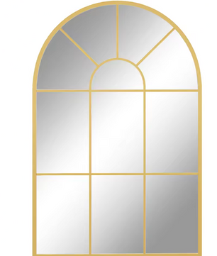 Decoratieve Raam Wandspiegel 60 × 91 cm – Gebogen Metalen Frame Spiegel