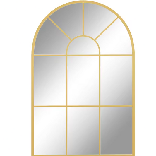 Decoratieve Raam Wandspiegel 60 × 91 cm – Gebogen Metalen Frame Spiegel