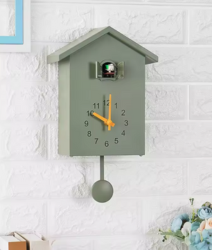 Moderne Koekoek Wandklok 20 × 25 cm – Quartz Klok met Vogel en Uursignaal