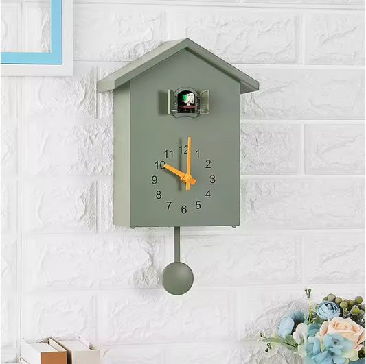 Moderne Koekoek Wandklok 20 × 25 cm – Quartz Klok met Vogel en Uursignaal