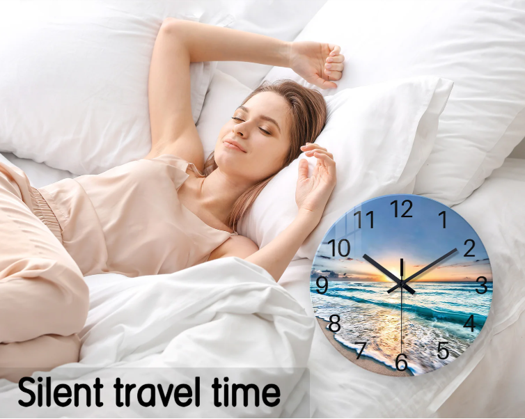 Moderne Marmerlook Wandklok van Gehard Glas – Stille Quartz Klok voor Woonkamer