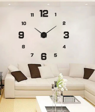 3D Frameloze DIY Wandklok – Moderne Acryl Muurklok met Grote Cijfers