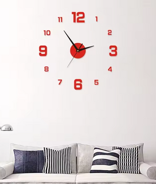 3D Frameloze DIY Wandklok – Moderne Acryl Muurklok met Grote Cijfers