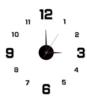 3D Frameloze DIY Wandklok – Moderne Acryl Muurklok met Grote Cijfers