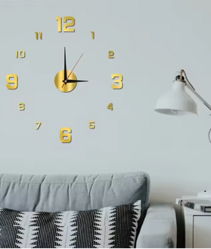 3D Frameloze DIY Wandklok – Moderne Acryl Muurklok met Grote Cijfers