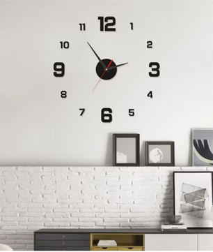 3D Frameloze DIY Wandklok – Moderne Acryl Muurklok met Grote Cijfers