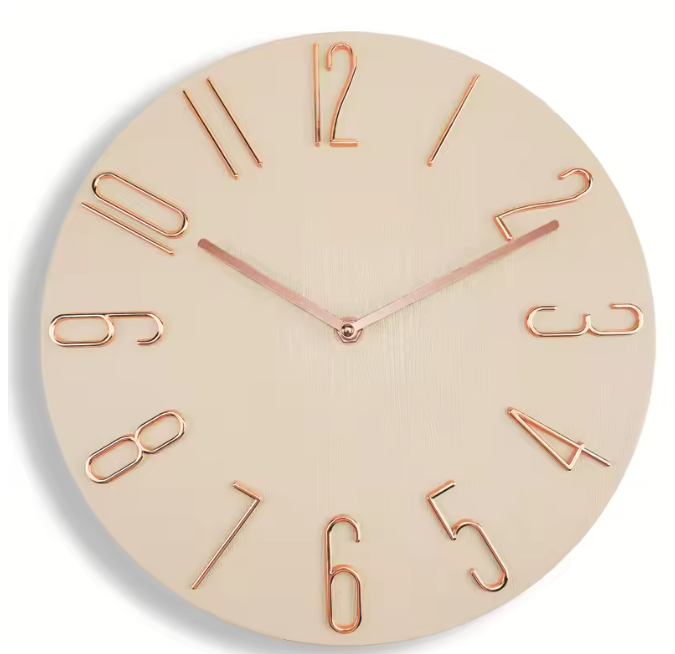 Scandinavische Wandklok 30 cm – Moderne Stille Quartz Muurklok