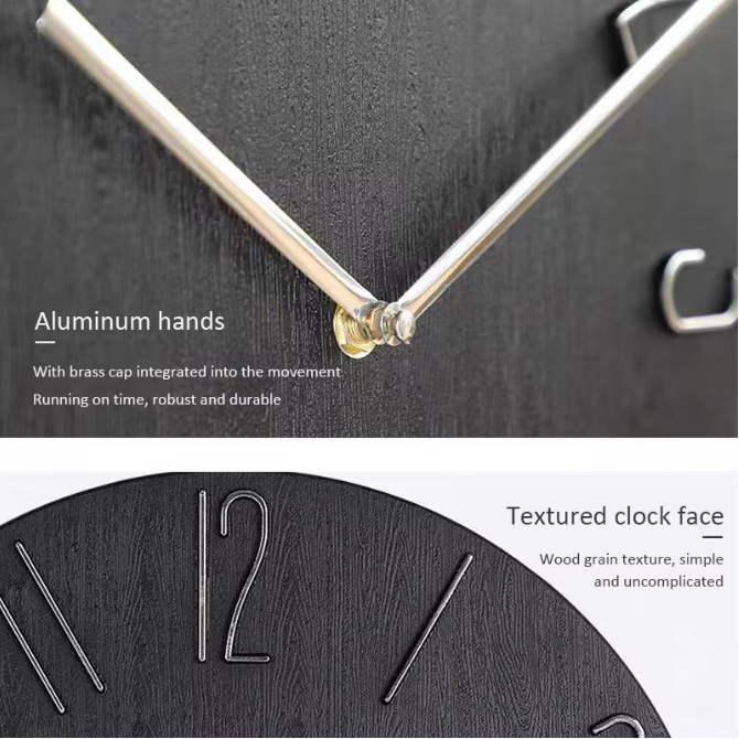 Scandinavische Wandklok 30 cm – Moderne Stille Quartz Muurklok