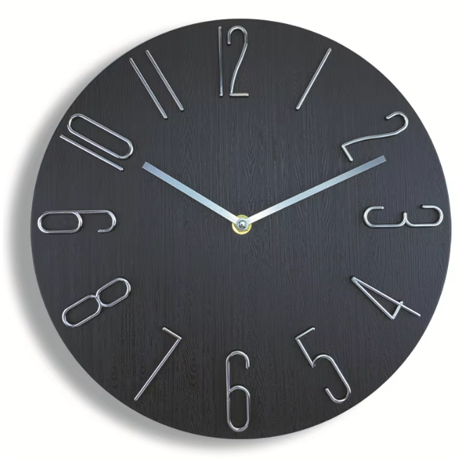 Scandinavische Wandklok 30 cm – Moderne Stille Quartz Muurklok