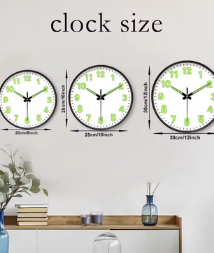 Minimalistische Lichtgevende Wandklok – Stille Quartz Muurklok met Glow-in-the-Dark Wijzers