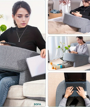 Ergonomisch Leeskussen met Armsteunen – Extra Groot Traagschuim Rugkussen voor Bed