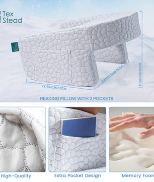 Ergonomisch Leeskussen met Armsteunen – Extra Groot Traagschuim Rugkussen voor Bed