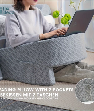 Ergonomisch Leeskussen met Armsteunen – Extra Groot Traagschuim Rugkussen voor Bed