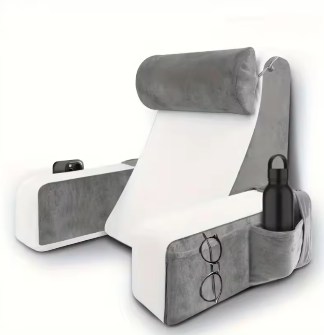 Extra Groot Leeskussen met Armleuningen – Traagschuim Bedsteunkussen voor Lezen en TV