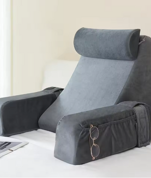 Extra Groot Leeskussen met Armleuningen – Traagschuim Bedsteunkussen voor Lezen en TV