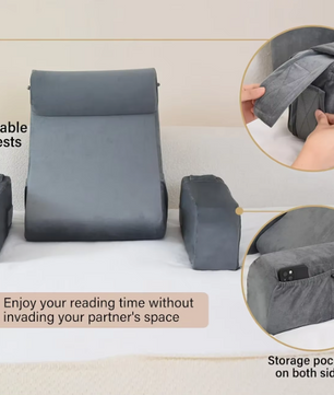 Extra Groot Leeskussen met Armleuningen – Traagschuim Bedsteunkussen voor Lezen en TV