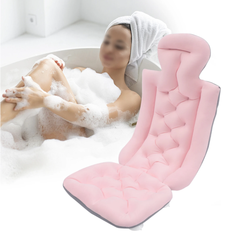 Full Body Badkussen met 10 Zuignappen – Antislip Spa Badkussen voor Badkuip