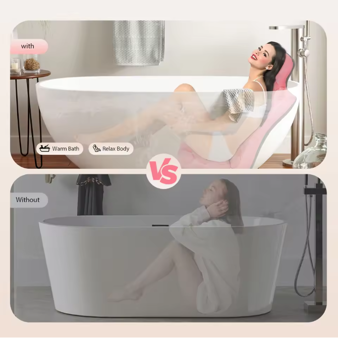 Full Body Badkussen met 10 Zuignappen – Antislip Spa Badkussen voor Badkuip