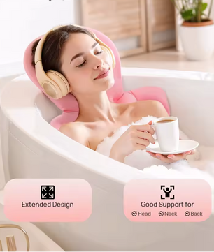 Full Body Badkussen met 10 Zuignappen – Antislip Spa Badkussen voor Badkuip