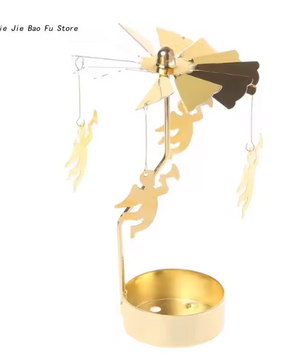Draaiende Metalen Kaarshouder – Decoratieve Theelichthouder voor Tafel en Woondecoratie