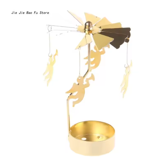 Draaiende Metalen Kaarshouder – Decoratieve Theelichthouder voor Tafel en Woondecoratie